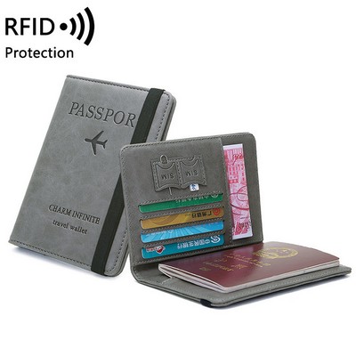 PU Leather Passport Holders for Travel with Magnetic Buckle