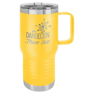 Polar Camel 20 oz. Yellow Vacuum Insulated Travel Mug with Slider Lid