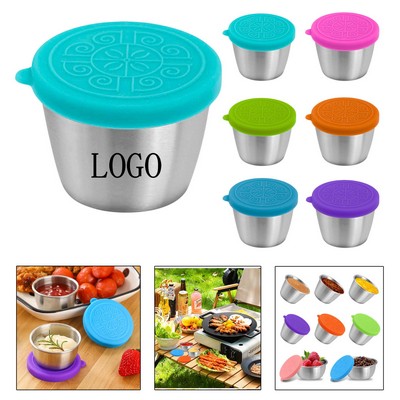 Stainless Steel Sauce Cup Container with Cap