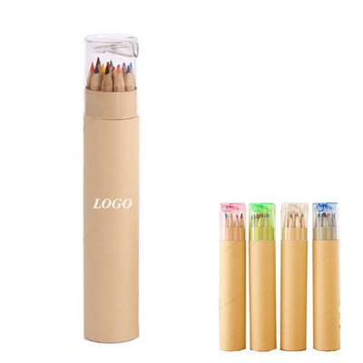 12-Piece Colored Pencil Set In Tube With Sharpener