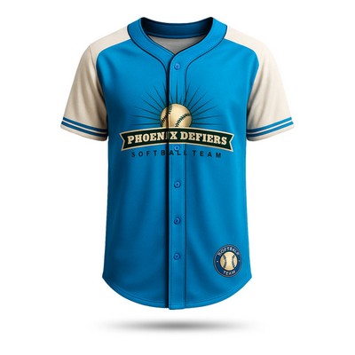 Bee Eye Mesh Men's Full-Button Baseball Jersey 150 GSM