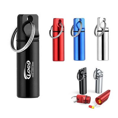 Aluminum Waterproof Pill Holder Keychain Capsule