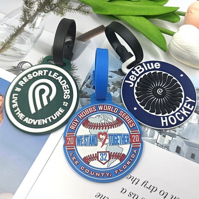 Round PVC Soft Rubber Luggage Tag
