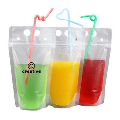 17 OZ Clear Plastic Drink Pouch