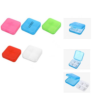 Portable 4 Compartment Pill Box