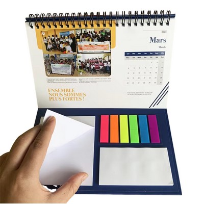 Desk Calendar and Sticky Notepad Set