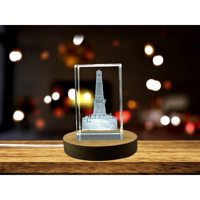 Husain Abad Clock Tower 3D Engraved Crystal Trophy Award - Exquisite Pakistani Landmark