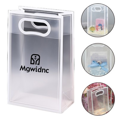 Matte White Gift Bag with Handles - Cosmetic Favor Tote for Wedding Party Reusable Durable