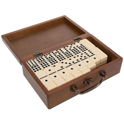 Double 12 Dominoes in Wood Box