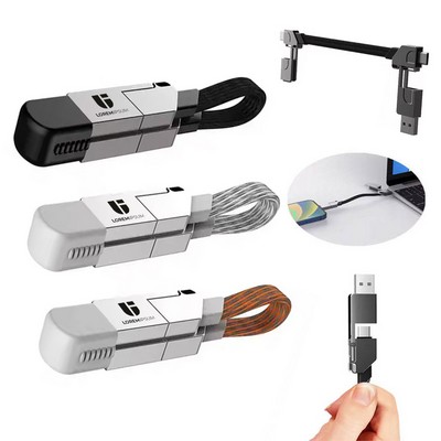 4" 1 Travel Portable Magnetic Multi Fast Charging Cable Keychain