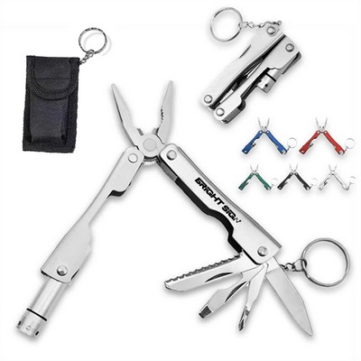 Folding Locking Pliers & Flashlight Multitool
