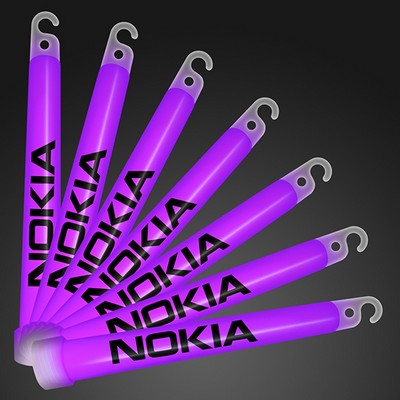 6" Premium Purple Glow Sticks - PRINTED