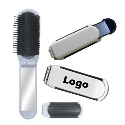 Folding Hair Brush With Mirror