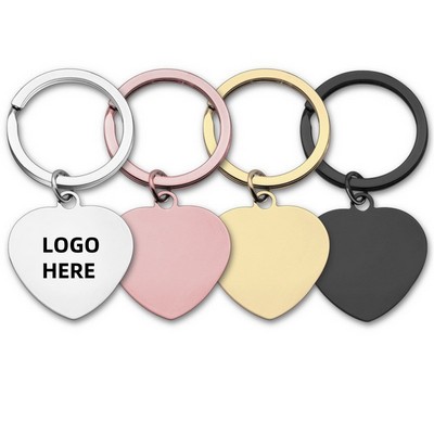 Heart-shaped Stainless Steel Keychain