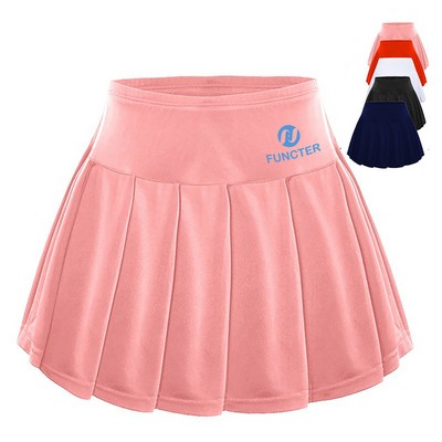 Youth Performance Pleated Tennis Skort with High-Rise Waist