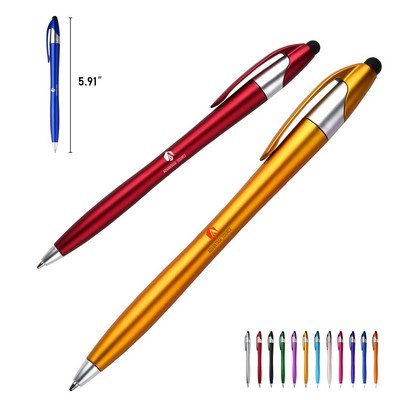 Stylus Plastic Ballpoint Pen for School and Office Use
