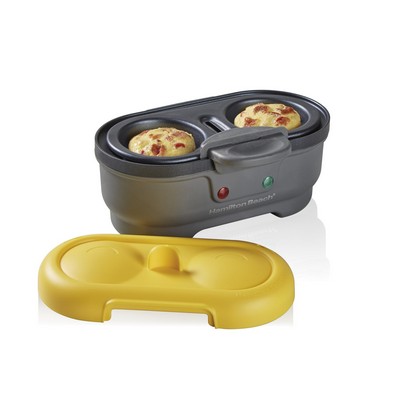 Hamilton Beach Egg Cooker, Egg Bites Maker & Poached Egg Maker, 2 Egg Capacity, Yellow Lid