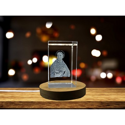 Saint Bonaventure 3D Engraved Crystal Gift - Exquisite Religious Keepsake