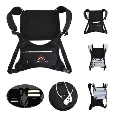 Reflective Strip Tactical Vest Chest Pack
