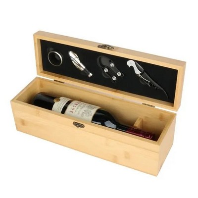 Eco-Friendly Custom Bamboo Wooden Wine Accessories Set