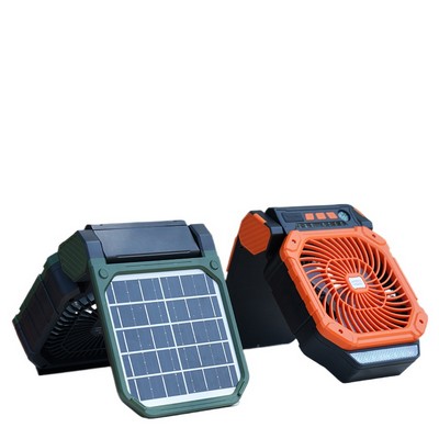 Solar-powered Outdoor Camping Fan With Usb Charging