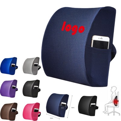 Memory Foam Back Support Cushion – Ergonomic Lumbar Pillow, Removable Breathable Cover, for Office &