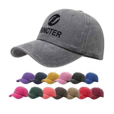 Retro Four-Panel Washed Cotton Baseball Cap