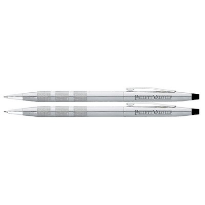 Cross Classic Century Satin Chrome Ballpoint Pen/0.7mm Mechanical Pencil Set