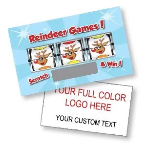Scratch Off Cards - REINDEER GAMES- Scratch and Win- (4 Sizes)