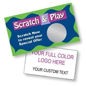 Scratch Off Cards - SCRATCH AND PLAY- Scratch and Win- (4 Sizes)
