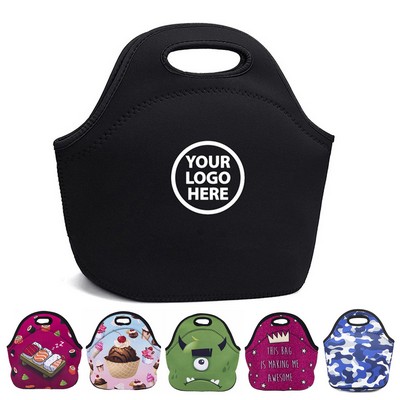 Reusable Washable Neoprene Lunch Bags Thermal Insulated Picnic Lunch Tote Bag