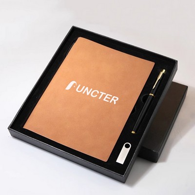 A5 Soft PU Leather Cover Lined Journal Notebook Set