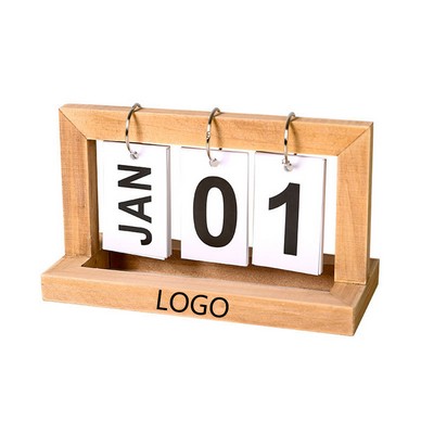 Wooden Page-Flipping Calendar Decoration Ornament