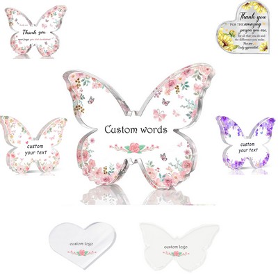 Acrylic Transparent Butterfly And Heart-shaped Ornaments