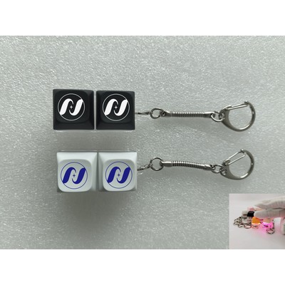 Single Color LED Light Two Key Keyboard Fidget Toys Keyboard Clicker Keychain
