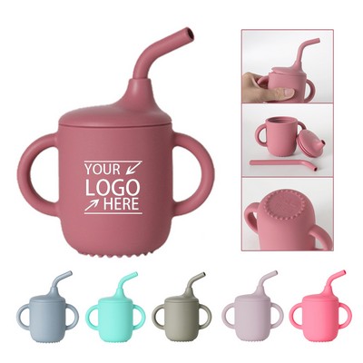 Silicone Baby Training Cup With Straw