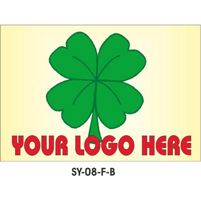 Four Leaf Clover Rectangle Badge w/ Bar Pin (2"x3")