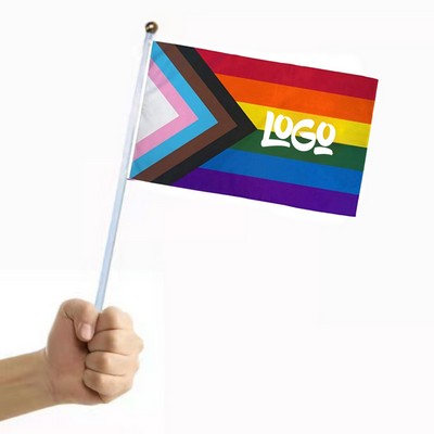 Polyester LGBT Rainbow Handheld Flag