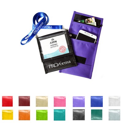 Waterproof Badge Holder with Zipper Pocket