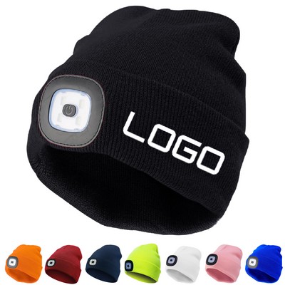 LED Illuminated Outdoor Knitted Warm Hat