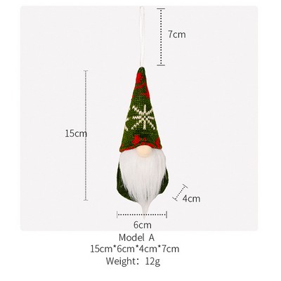 Knitted Faceless Doll Christmas Hanging Ornament 3pcs set