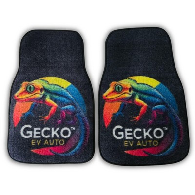 Printed Auto Mat Set of 2 Mats - Dyed In Full Color Branded Automobile Car Mats