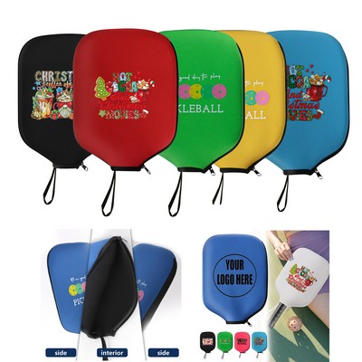 Holiday-themed Neoprene Pickleball Racket Cover