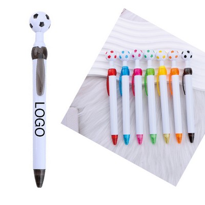 Soccer Ballpoint Pen Novelty Sports Retractable For School Party Club Home Use Football Head
