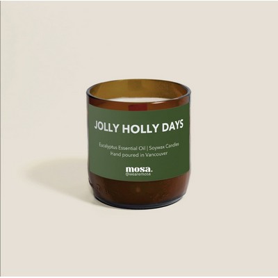 Eucalyptus Essential Oil Scented Soy Candle – 8oz Recycled Glass Promotional Candle