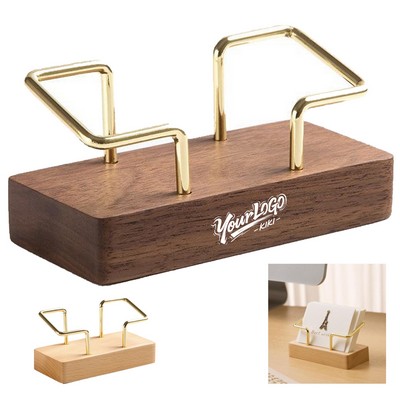 Wooden Desk Card Holder Organizer (4.33" x 1.97" x 0.79")