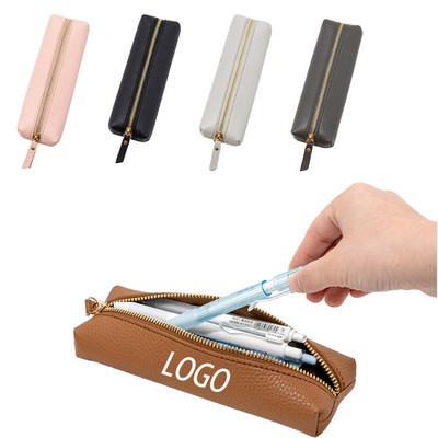 Simple PU Leather Pen Case