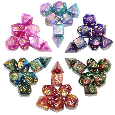 10-Pcs D20 Starry Sky Dice Games Set