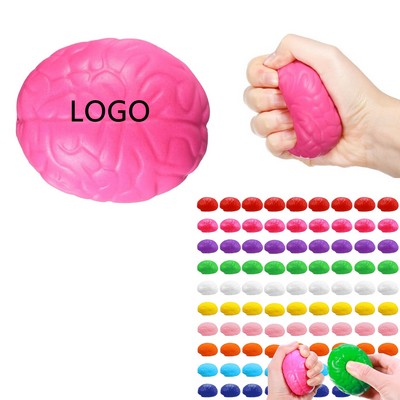 2.76" PU Brain Stress Ball Halloween Squeeze Toy