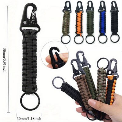 Eagle Clasp Paracord Keychain with Integrated Opener